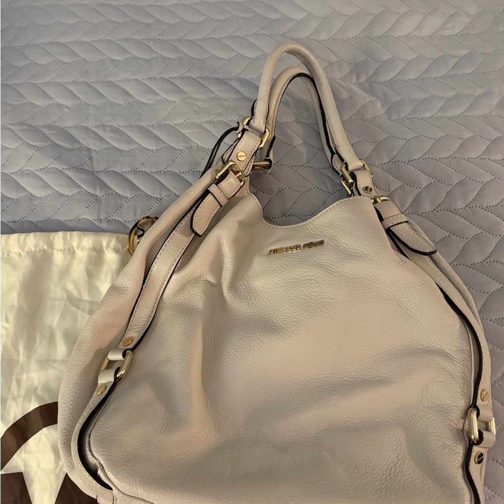 Michael Kors Cream Leather Shoulder Bag